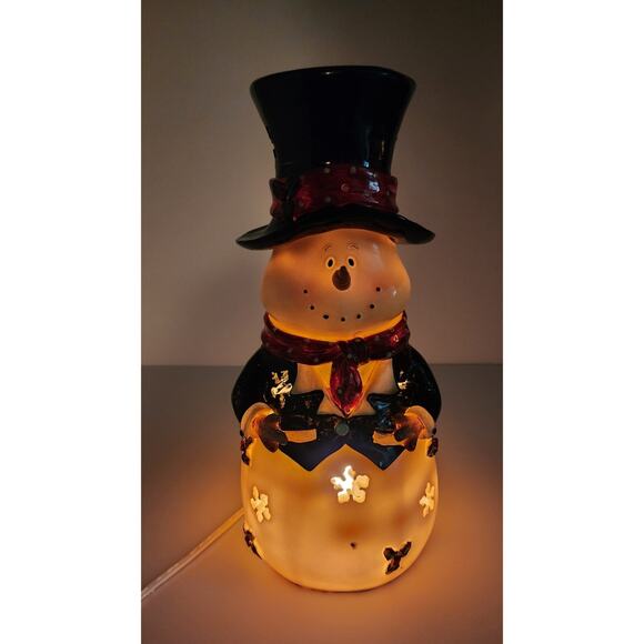 Lincolnshire The Original Tuxedo Snowman luminary-10" Lantern - Picture 11 of 15